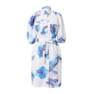 SISTERS POINT Košeľové šaty 'MAZA'  námornícka modrá / svetlomodrá / ružová / biela