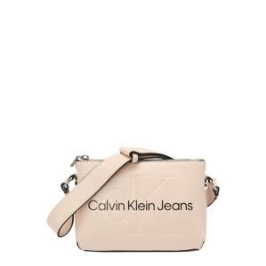Calvin Klein Jeans Taška cez rameno  púdrová / čierna