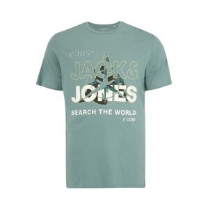 Jack & Jones Plus Tričko  krémová / zelená / čierna / biela