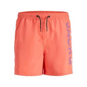 JACK & JONES Plavecké šortky 'Fiji'  fialová / koralová / biela
