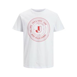 JACK & JONES Tričko 'VIBES'  červená / biela