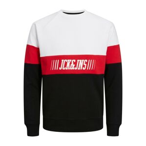 JACK & JONES Mikina 'MATEO'  červená / čierna / biela