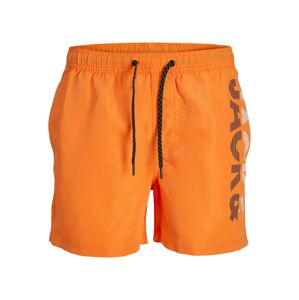 JACK & JONES Plavecké šortky 'FIJI'  oranžová / čierna / biela