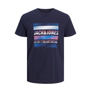 JACK & JONES Tričko  námornícka modrá / svetlomodrá / ružová / biela
