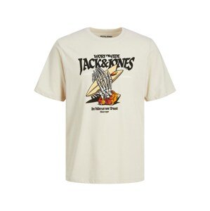 JACK & JONES Tričko 'Beachbone'  béžová / žltá / oranžová / čierna