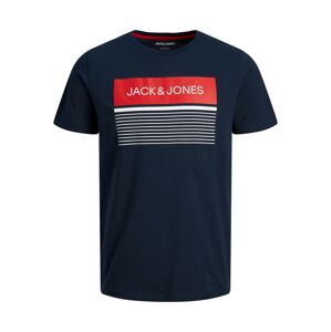 JACK & JONES Tričko 'TRAVIS'  námornícka modrá / červená / biela