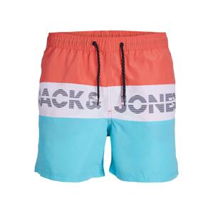 JACK & JONES Plavecké šortky  námornícka modrá / svetlomodrá / svetlosivá / koralová