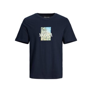 JACK & JONES Tričko 'PALMA'  krémová / námornícka modrá / svetlomodrá / svetlozelená