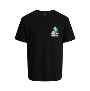 JACK & JONES Tričko 'WAVY'  zelená / čierna / biela