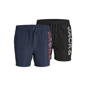 JACK & JONES Plavecké šortky 'FIJI'  námornícka modrá / červená / čierna / biela
