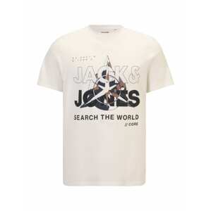 Jack & Jones Plus Tričko  béžová / čierna / biela