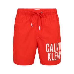 Calvin Klein Swimwear Plavecké šortky 'Intense Power'  oranžovo červená / biela