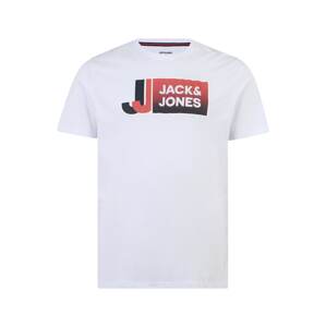 Jack & Jones Plus Tričko 'LOGAN'  červená / čierna / biela