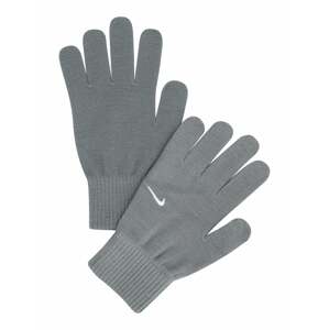 NIKE Športové rukavice 'Swoosh Knit 2.0'  sivá / biela