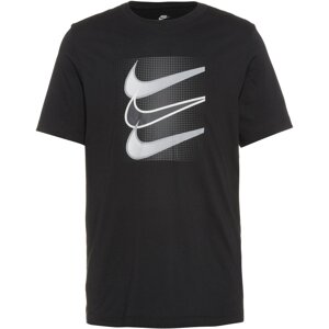 Nike Sportswear Tričko 'SWOOSH'  kamenná / čierna / biela