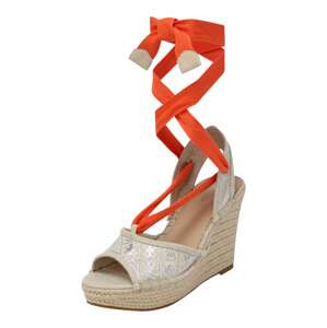 GUESS Sandále 'HALONA'  béžová / oranžovo červená / strieborná