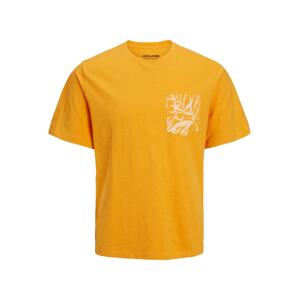 JACK & JONES Tričko 'Crayon'  oranžová / biela