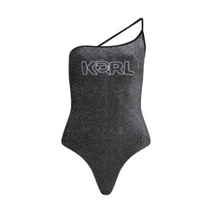 Karl Lagerfeld Jednodielne plavky  čierna / strieborná / biela