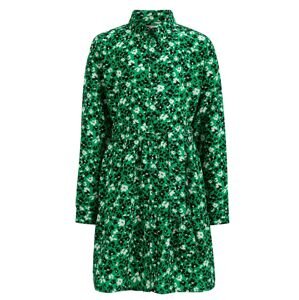 WE Fashion Šaty  trávovo zelená / čierna / biela