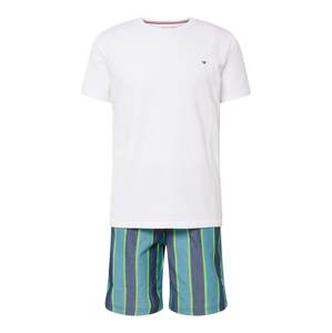 Tommy Hilfiger Underwear Krátke pyžamo  námornícka modrá / svetlomodrá / neónovo zelená / biela