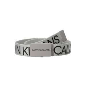 Calvin Klein Jeans Opasky 'CANVAS LOGO BELT'  svetlosivá / čierna