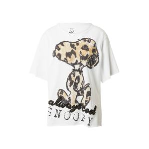 Frogbox Oversize tričko 'Snoopy Leo'  béžová / čierna / biela