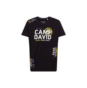 CAMP DAVID Tričko  žltá / fialová / čierna / biela