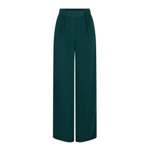 NAF NAF Plisované nohavice 'Forest'  smaragdová / marhuľová / svetloružová