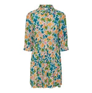 Y.A.S Košeľové šaty 'Leafa'  tyrkysová / oranžová / svetloružová / biela