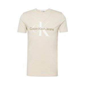 Calvin Klein Jeans Tričko  krémová / hnedá / biela