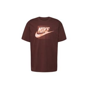 Nike Sportswear Tričko  tmavohnedá / oranžová / biela