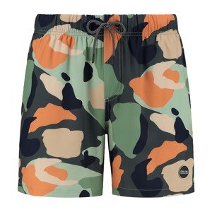 Shiwi Plavecké šortky 'neo camo 4-way stretch'  mätová / tmavozelená / oranžová / púdrová