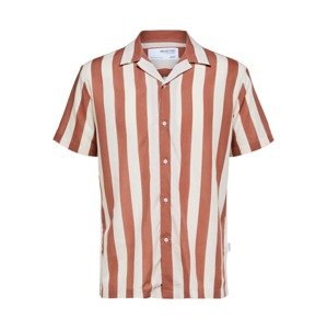 SELECTED HOMME Košeľa  oranžovo červená / biela