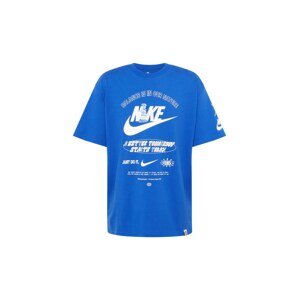 Nike Sportswear Tričko  kráľovská modrá / sivá / biela