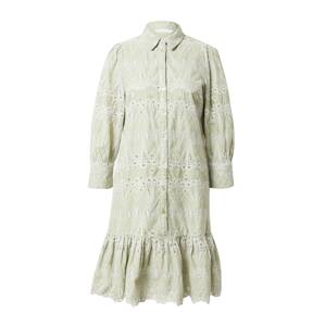 LA STRADA UNICA Košeľové šaty 'Boheme'  pastelovo zelená / biela