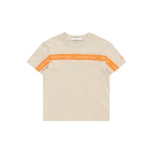 Calvin Klein Jeans Tričko  svetlobéžová / oranžová / biela