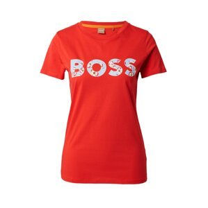 BOSS Orange Tričko 'Elogo'  krémová / svetlomodrá / marhuľová / grenadínová