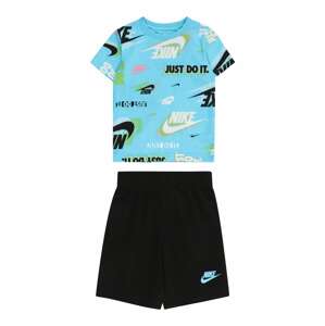 Nike Sportswear Joggingová súprava 'ACTIVE JOY'  svetlomodrá / zelená / čierna / šedobiela