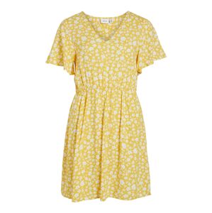 VILA Letné šaty 'CELINA'  žltá / svetlosivá / biela