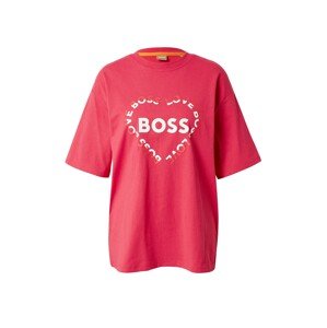 BOSS Orange Tričko 'Ebase'  ružová / biela