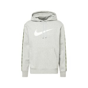 Nike Sportswear Mikina 'Repeat'  sivá melírovaná / neónovo zelená / čierna / biela