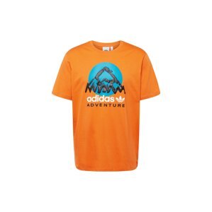 ADIDAS ORIGINALS Tričko 'Adventure Mountain Front'  azúrová / oranžová / čierna