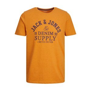 JACK & JONES Tričko  farba lesného ovocia / oranžová