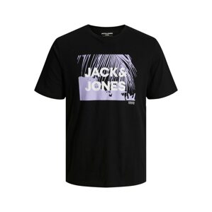 JACK & JONES Tričko 'SALTY'  sivá / čierna / biela