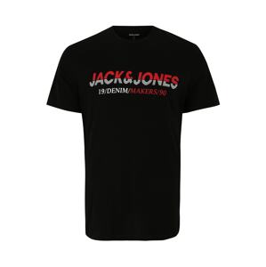 Jack & Jones Plus Tričko  čerešňová / čierna / biela