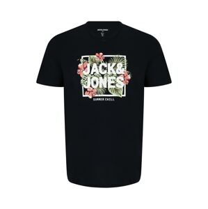Jack & Jones Plus Tričko 'BECS'  námornícka modrá / zelená / staroružová / biela