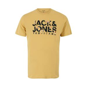 Jack & Jones Plus Tričko 'BECS'  horčicová / oranžová / čierna / biela