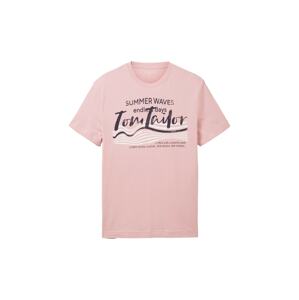 TOM TAILOR Tričko  ružová / čierna / šedobiela