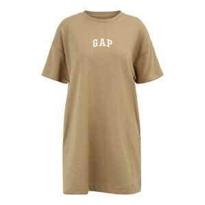 Gap Tall Oversize šaty  tmavobéžová / šedobiela
