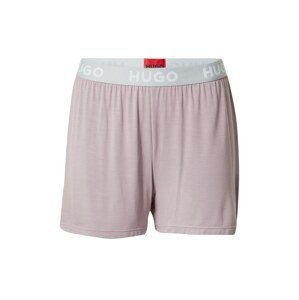 HUGO Pyžamové nohavice  sivá / pastelovo fialová / biela